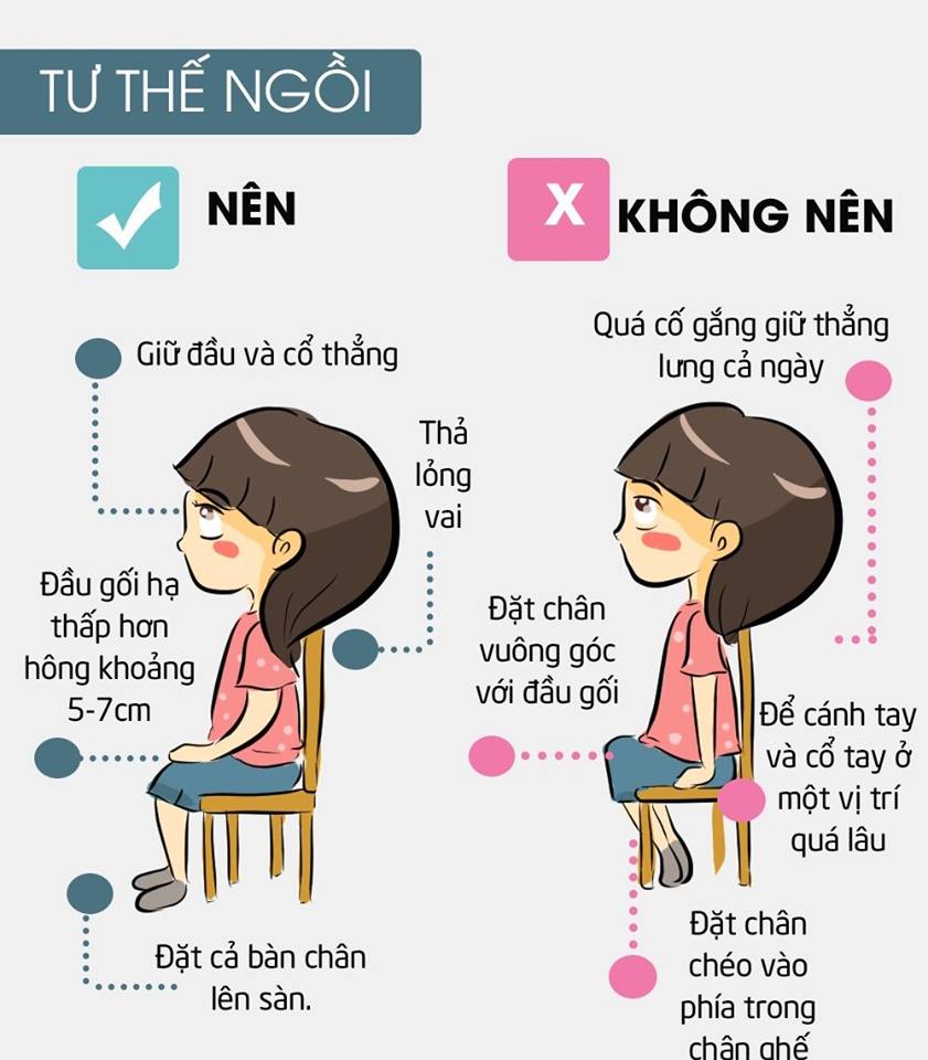 Ngồi đúng tư thế sẽ khiến bạn cảm thấy thoải mái. Ảnh: Internet