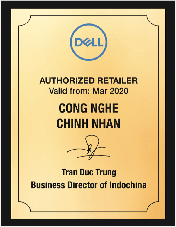 CHỨNG NHẬN DELL RETAILER 2020