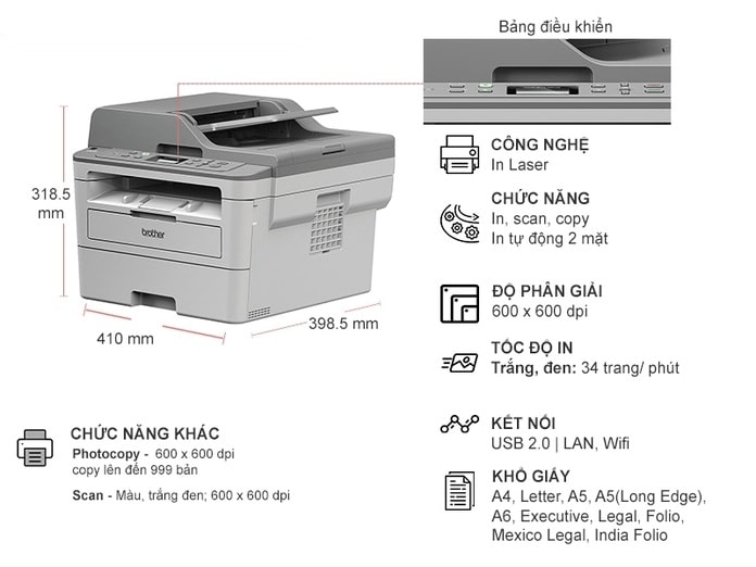 MÁY IN ĐA CHỨC NĂNG BROTHER MFC-B7715DW