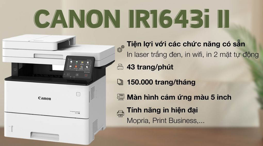 Máy in laser đen trắng đa năng Canon iR1643i II
