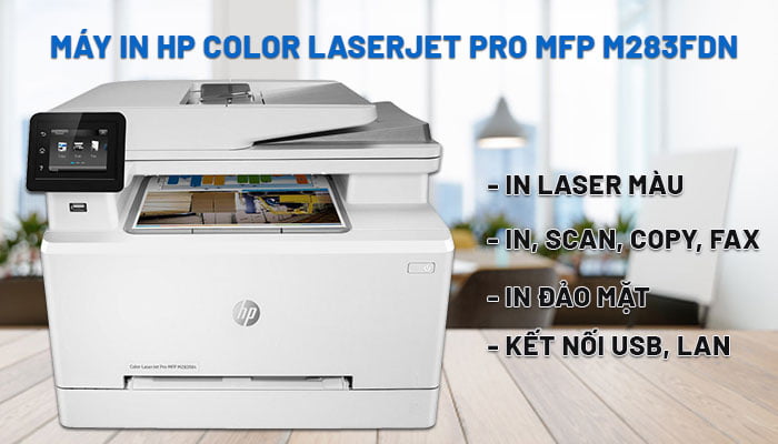 Máy in laser màu đa năng HP Pro MFP M283FDN - 7KW74A