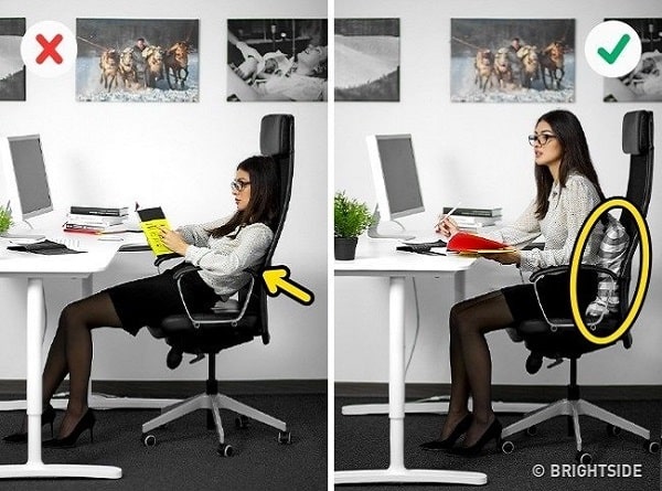 Tư thế ngồi đúng. Ảnh: Internet