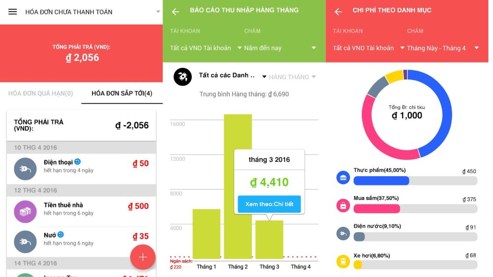 Hiện nay có rất nhiều ứng dụng để quản lý chi tiêu. Ảnh: Internet